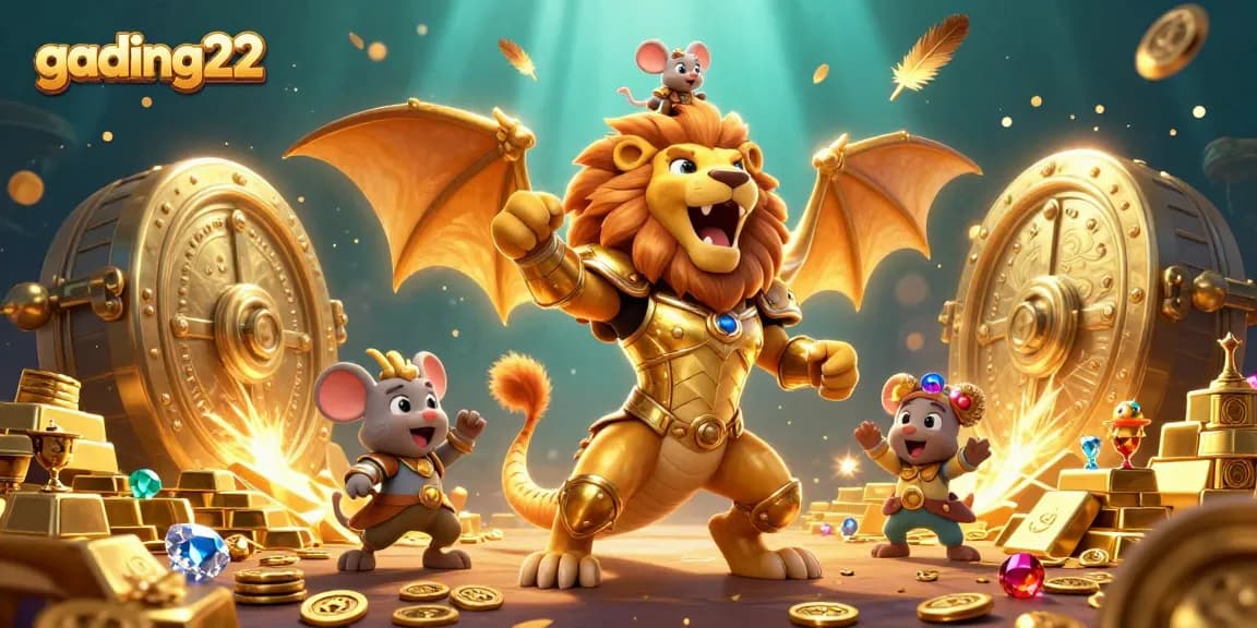 Spin and win at gading22 with a dynamic 3D casino scene showcasing fortune and adventure.