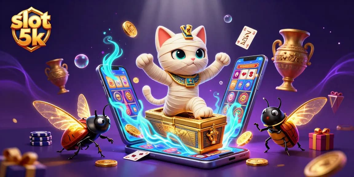 Experience the thrill of slot 5k jackpots with Egyptian mummy characters in a vibrant casino.