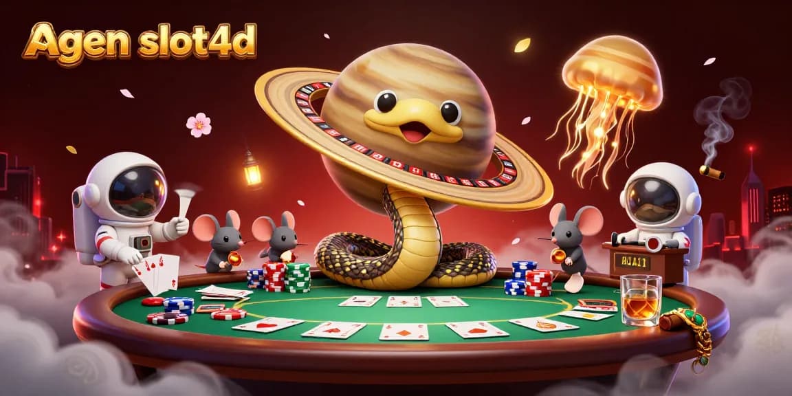 Experience thrill with agen slot4d in an ultra-detailed cosmic casino scene.