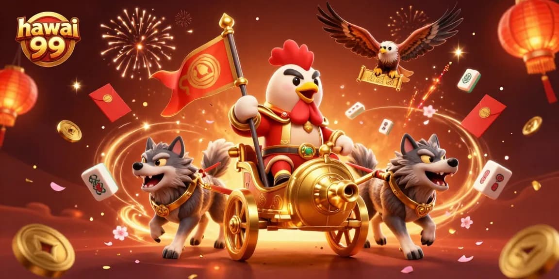 Engage in thrilling gameplay with hawai 99 in a vibrant casino illustration.