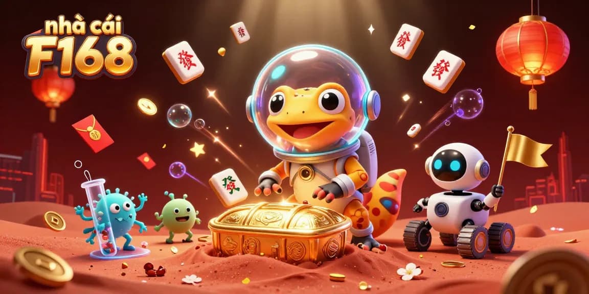 Engage with exciting gaming adventures at nhà cái F168, featuring an alien-themed casino discovery scene.