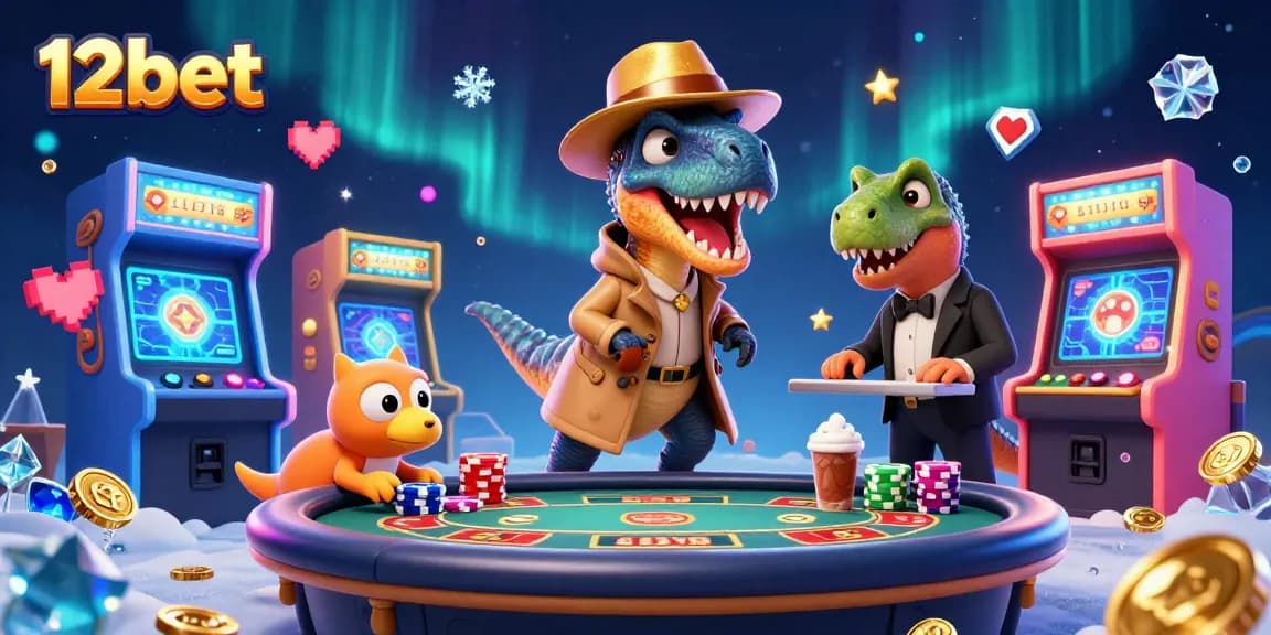 Trải nghiệm 12bet thú vị với velociraptor chơi blackjack giữa một sòng bài đầy sống động.