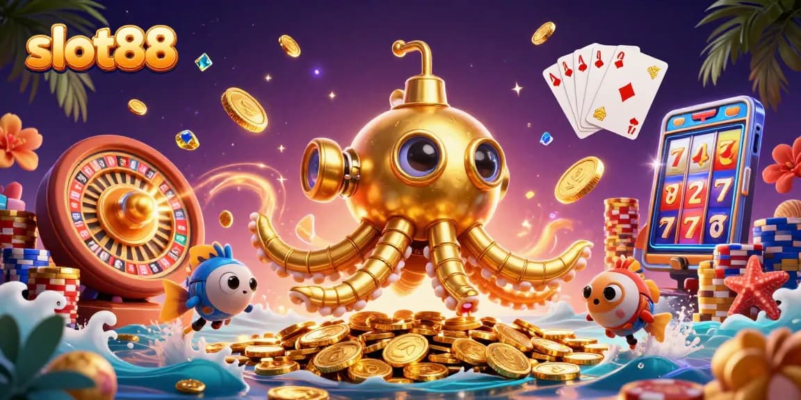 Spin and win with slot88 at a vibrant online casino, featuring dynamic symbols and rich graphics.