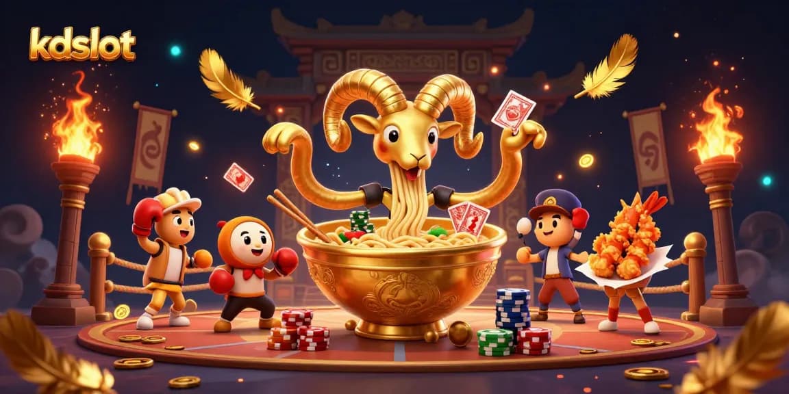 Engage with kdslot for thrilling gameplay, featuring a vibrant casino scene with cartoon characters.