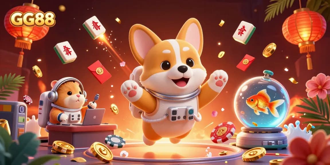 GG88 astronauts engage in casino action within a vibrant, zero-gravity space scene.