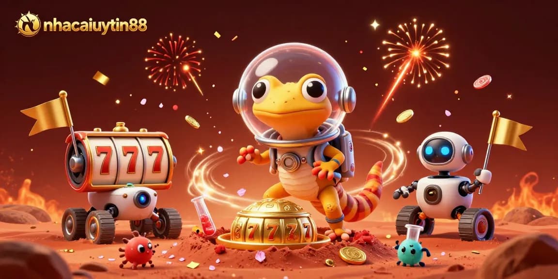 Experience thrilling gameplay at nhacaiuytin88 with dynamic slots and celebratory elements.