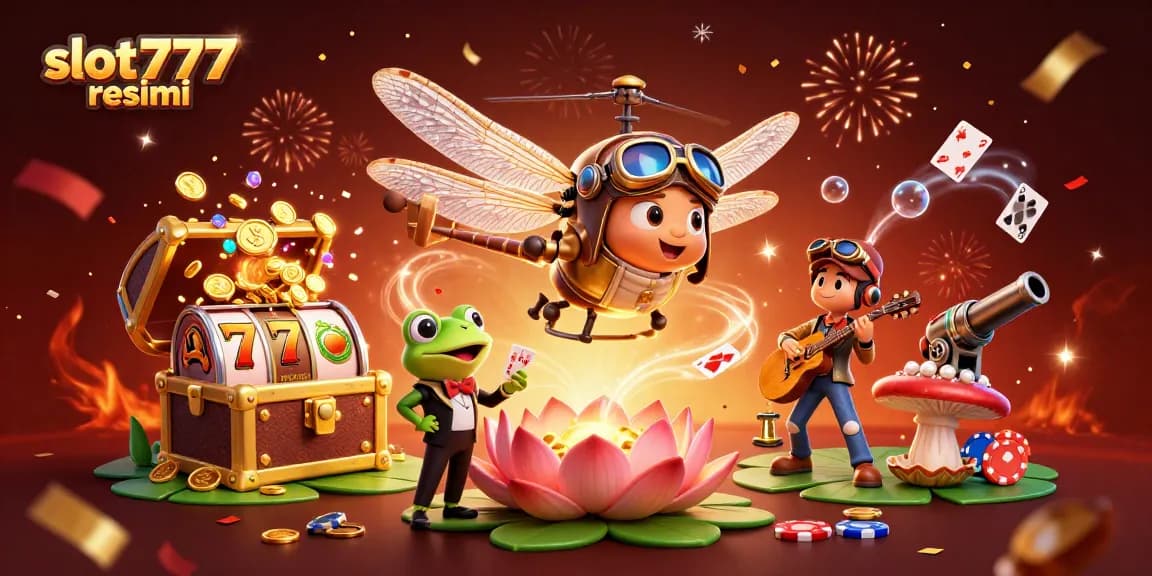 Engage in thrilling gaming action with slot777 resmi showcasing colorful cards, treasure, and characters.