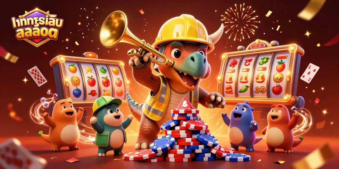 Experience thrilling ทดลองเล่นสล็อต action with engaging characters amidst a vibrant casino atmosphere.