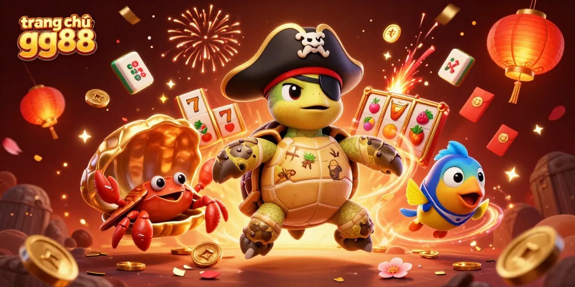 Experience the thrill of gaming at trang chủ gg88, featuring vibrant 3D characters and casino elements.