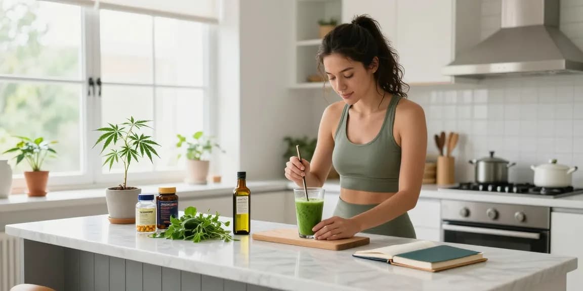 What is the legal vaping age in Cyprus while enjoying CBD oil in a bright kitchen, enhancing wellness with organic products.