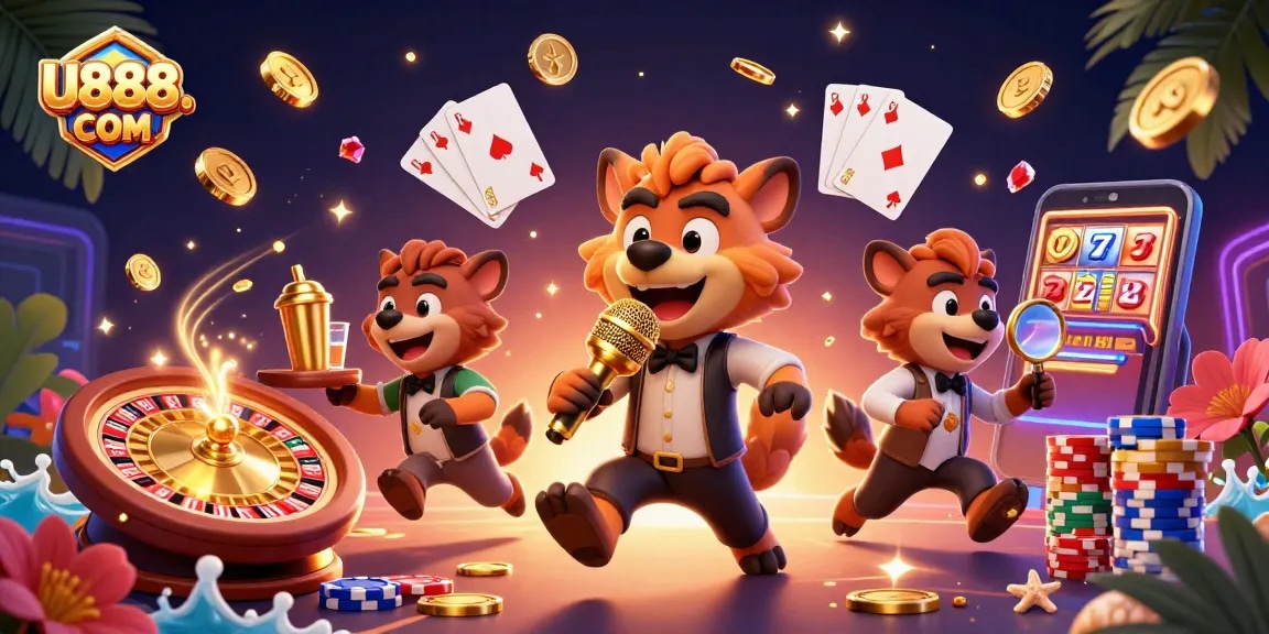 Experience unmatched excitement with U888. COM's vibrant comedy casino scene featuring hyenas.