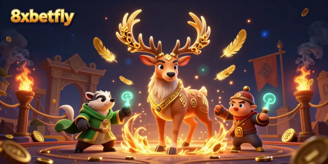 Experience thrilling gameplay at 8xbetfly with animated characters and vibrant casino elements.