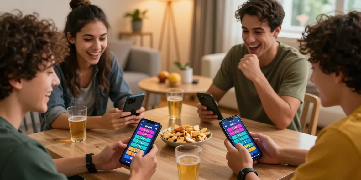 Friends enjoying Jai Club login together, celebrating game wins in a cozy home setting.