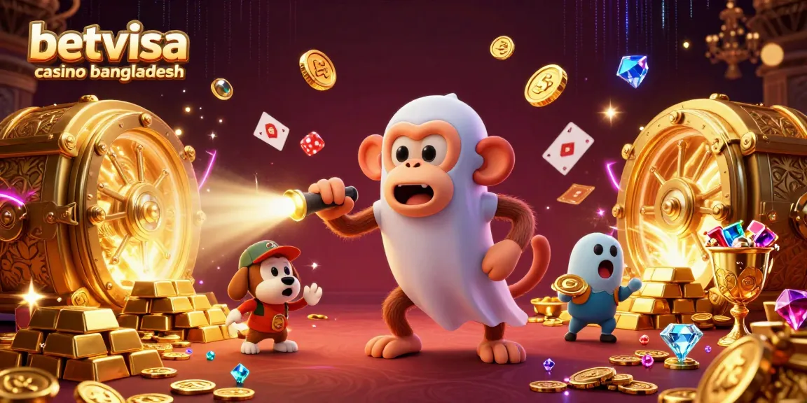 Engage with betvisa casino bangladesh where a mischievous ghost monkey juggles treasures in a dynamic casino atmosphere.