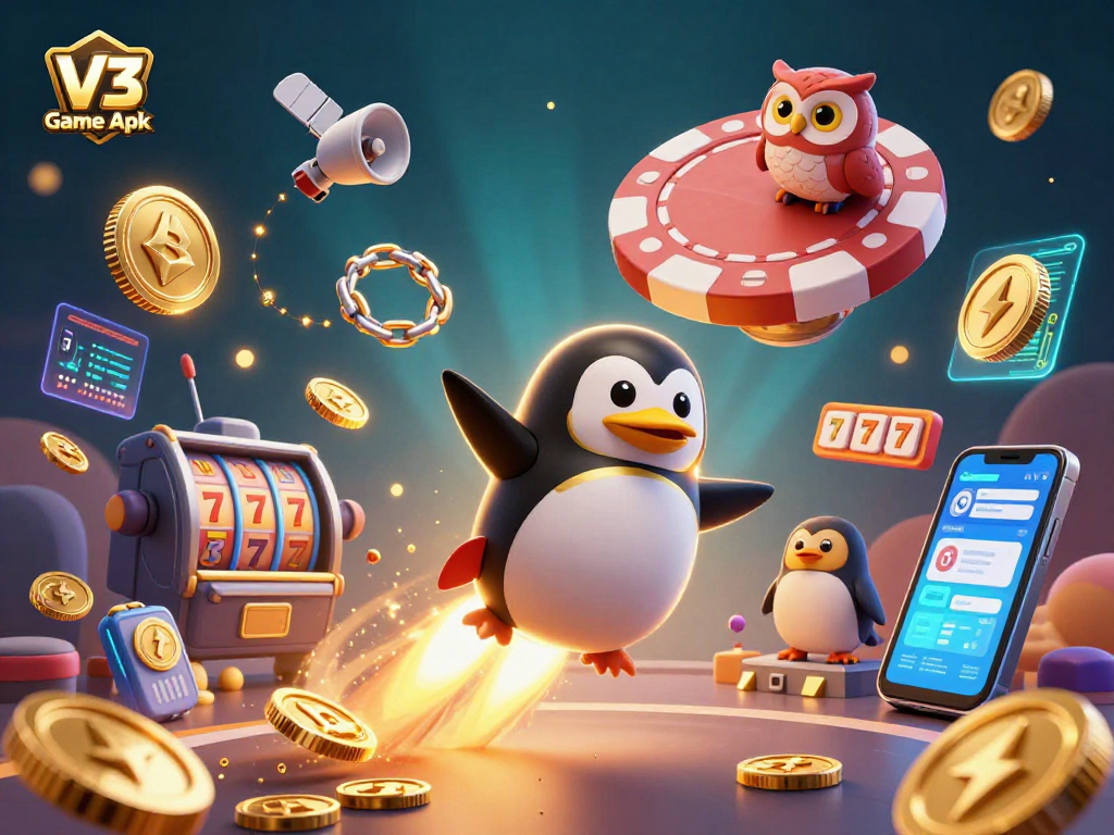 Engage with exciting V3 Game Apk gambling adventures featuring golden gaming elements and thrilling visuals.