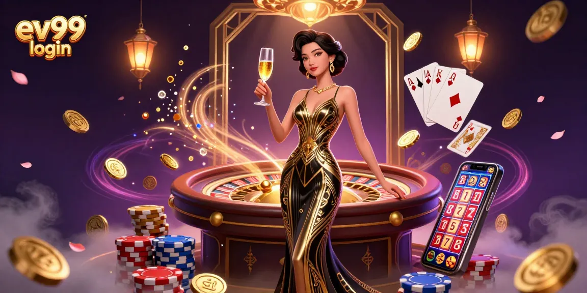 Win big with ev99 login in a vibrant online casino, featuring a glamorous atmosphere and exciting games.