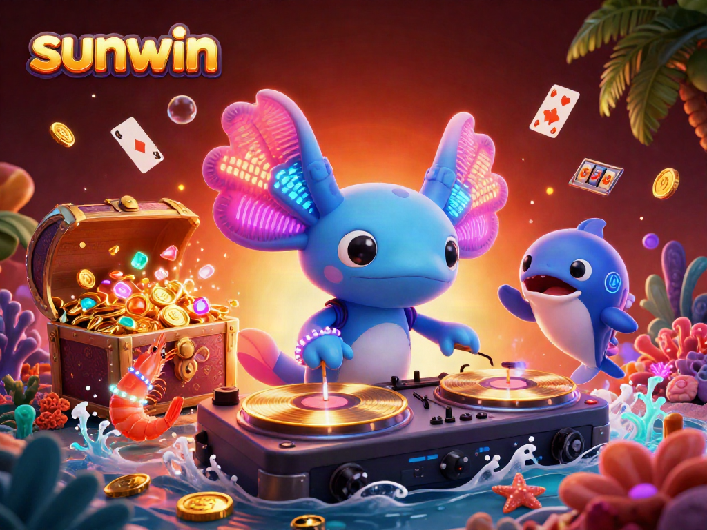 Experience exciting wins with sunwin's vibrant casino atmosphere in an underwater scene.