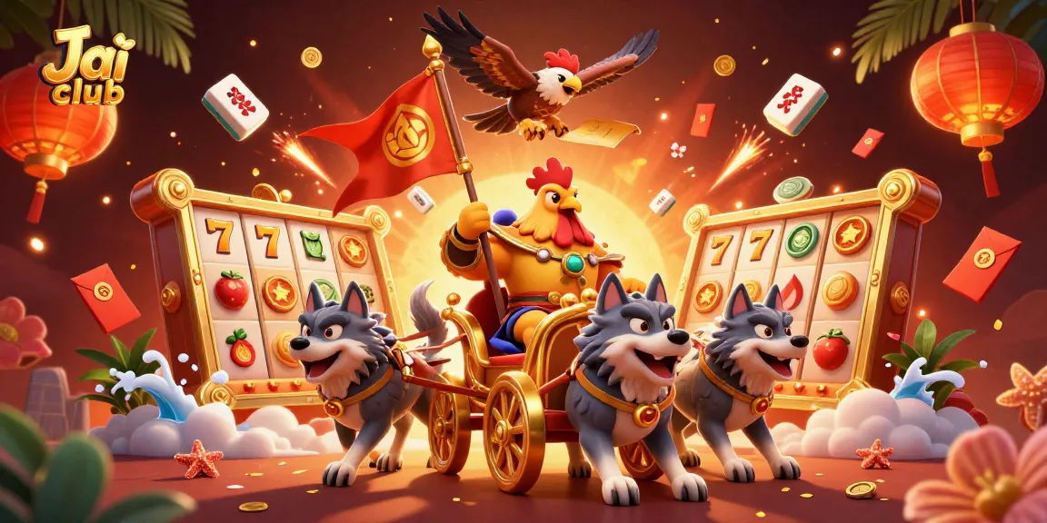 Engage in thrilling gameplay at Jai club with dynamic slot reels and captivating characters.