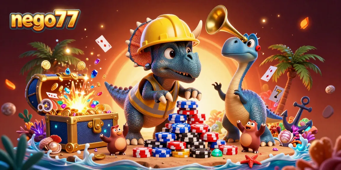 Engage with nego77's thrilling casino experience through dynamic characters and rich visuals in an exciting gaming scene.