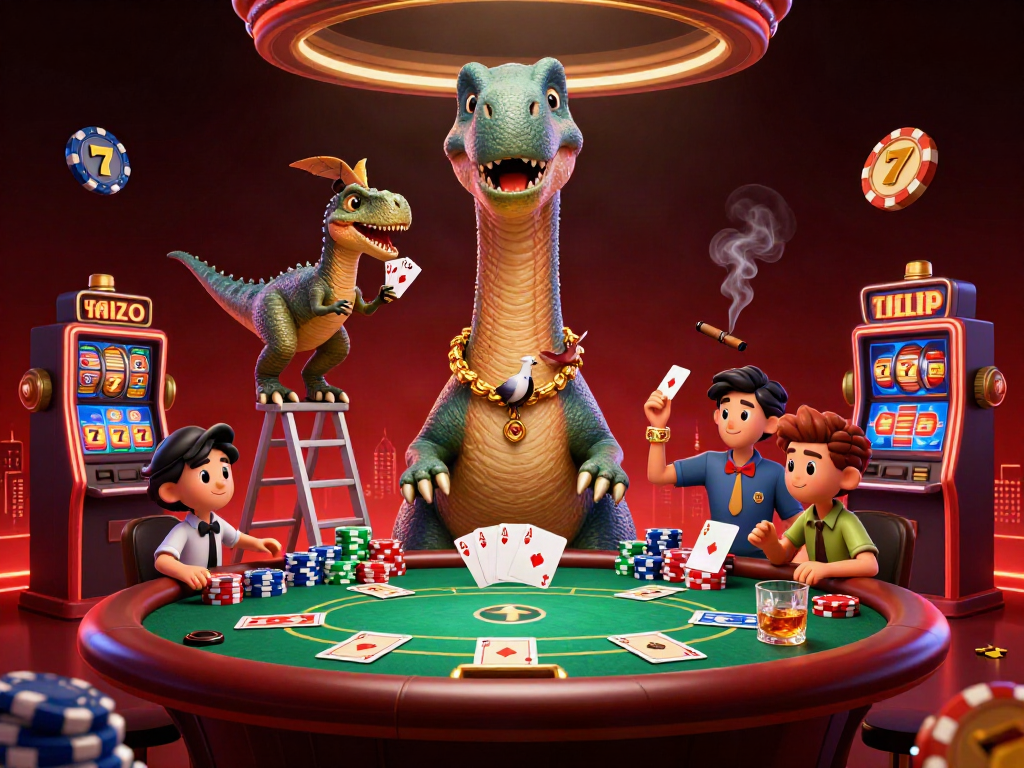 Join the action at batman138 login with an imaginative scene featuring vibrant 3D characters in a casino.