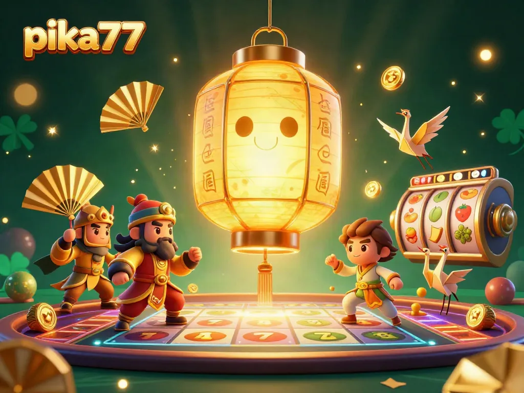 Pika77 introduces vibrant slot gaming with dynamic characters and golden elements for a thrilling experience.