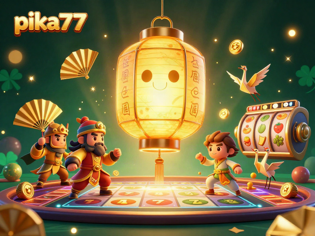 Pika77 introduces vibrant slot gaming with dynamic characters and golden elements for a thrilling experience.