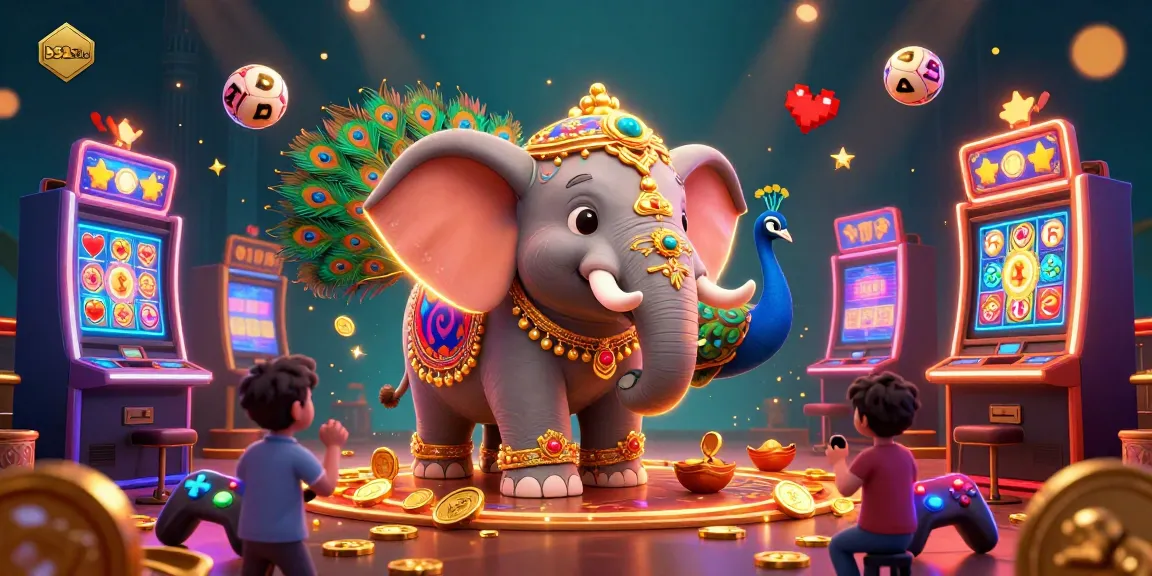 B52Club features vibrant slot games amidst colorful 3D characters and casino excitement.