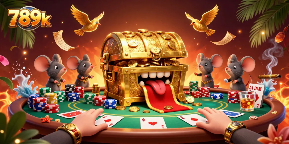 Enter a thrilling gaming experience with 789k as mice find treasures in a casino backdrop.