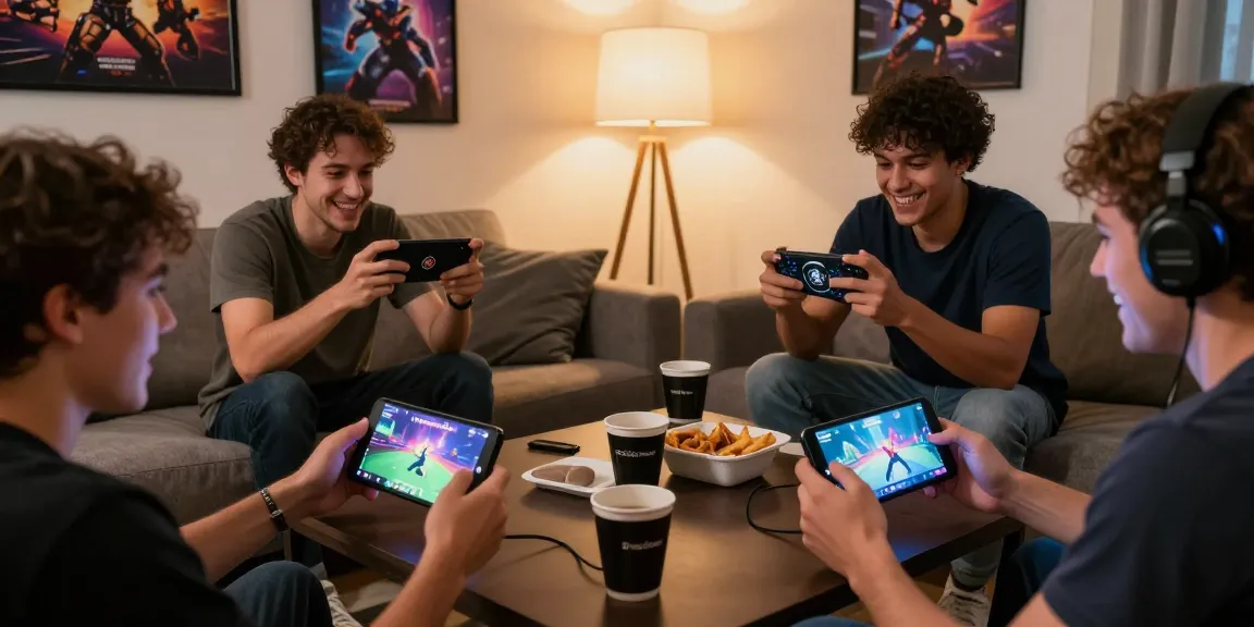 Tiranga Games players enjoying a dynamic gaming session on mobile devices in a cozy living room.