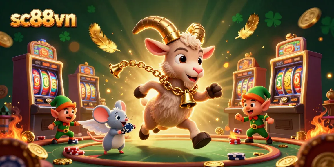 Engage with the excitement of sc88vn's lively casino, featuring a Krampus goat and playful elf gremlins.