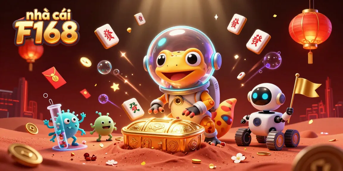 Engage with exciting gaming adventures at nhà cái F168, featuring an alien-themed casino discovery scene.