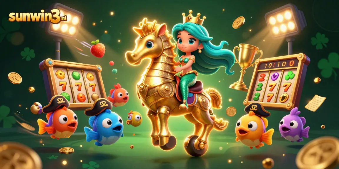 Experience vibrant gameplay with sunwin3 nl, featuring a mermaid princess, dynamic slot reels, and gold rewards.