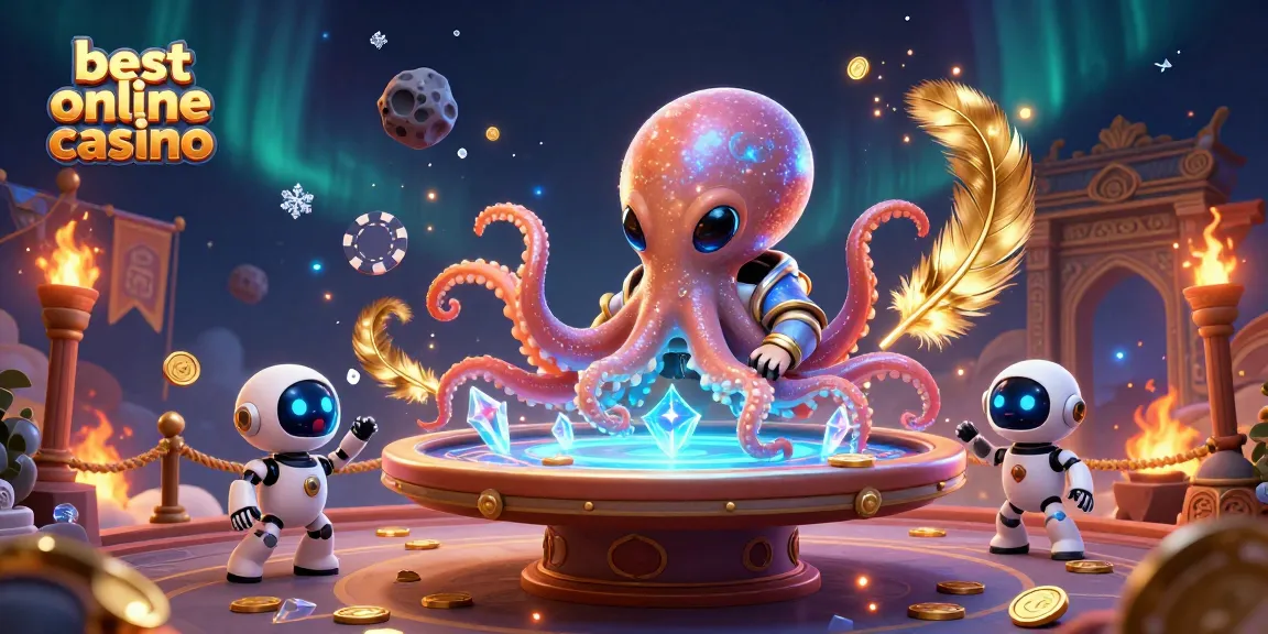 Experience the thrill at the best online casino with alien octopus poker action in a cosmic setting.