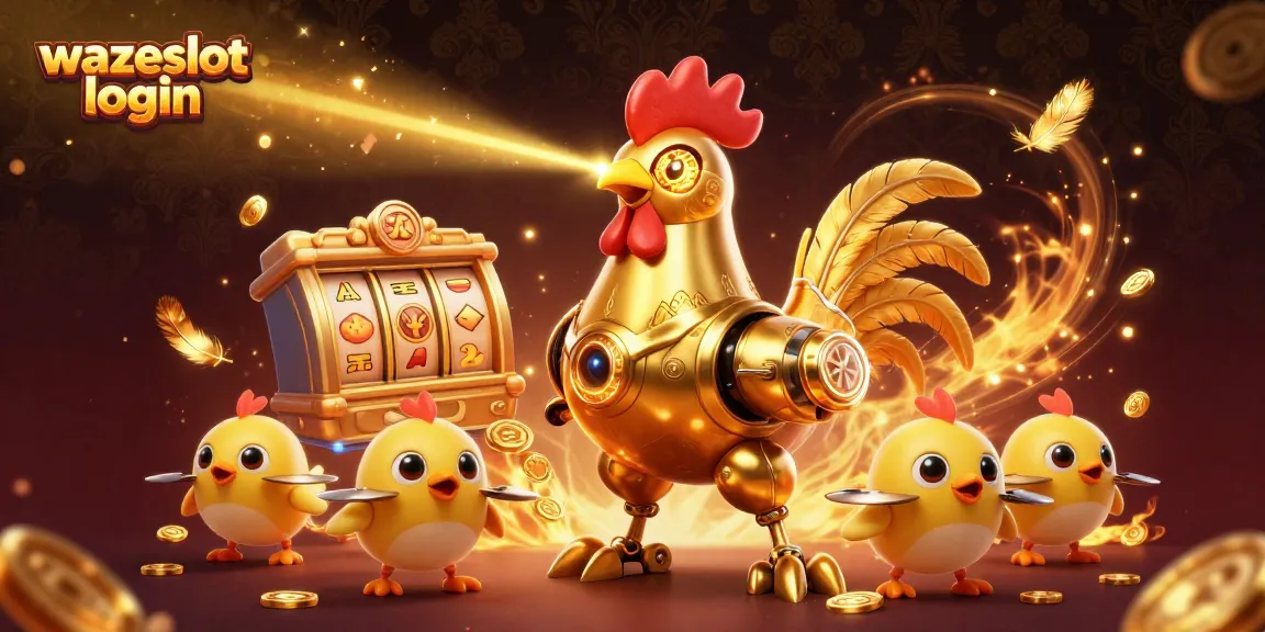 Experience the thrill of winning with WAZESLOT login in a vibrant 3D casino scene.