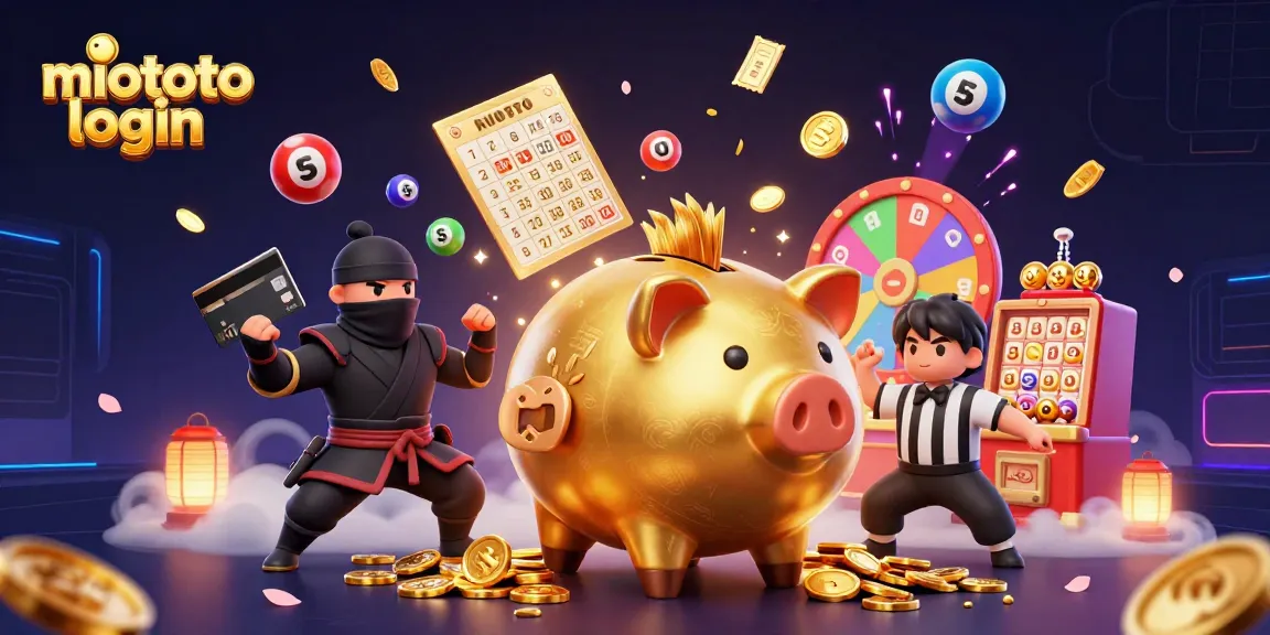 Engage in thrilling miototo login excitement with vibrant casino elements and dynamic gaming characters.