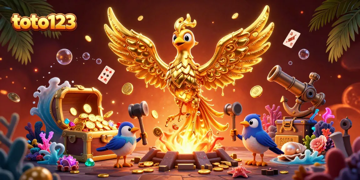 Engage in thrilling gaming action at toto123 featuring a mesmerizing molten phoenix and treasure.