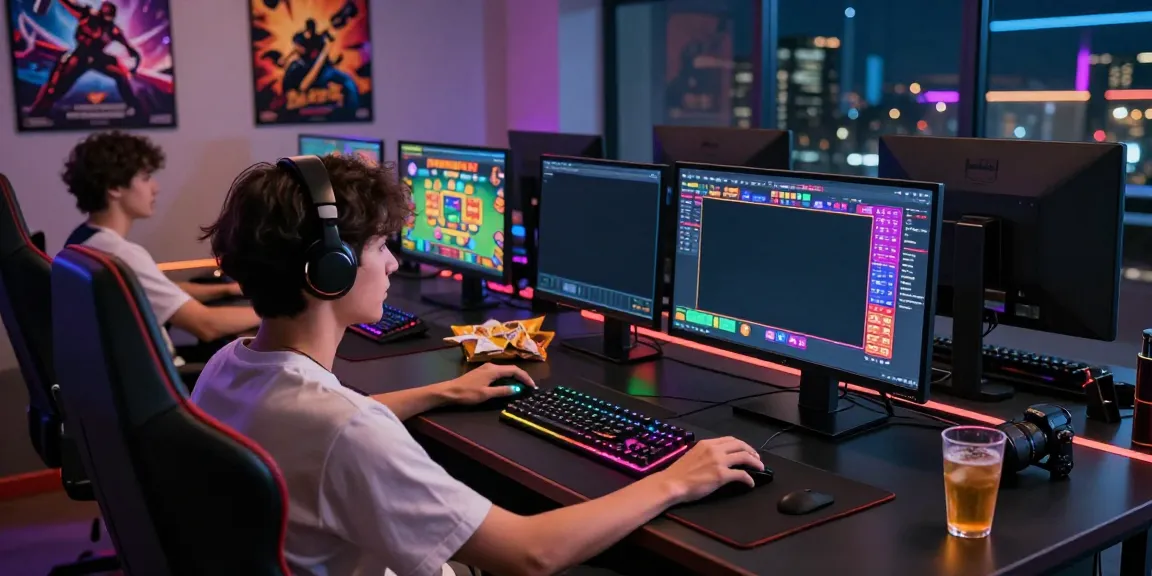Engaged gamer exploring unsurtoto online lottery game with vivid displays.