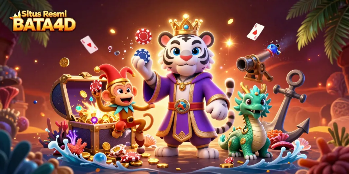 Situs Resmi BATA4D menyajikan hiburan dengan karakter harimau putih dan kera, siap menghibur pemain.