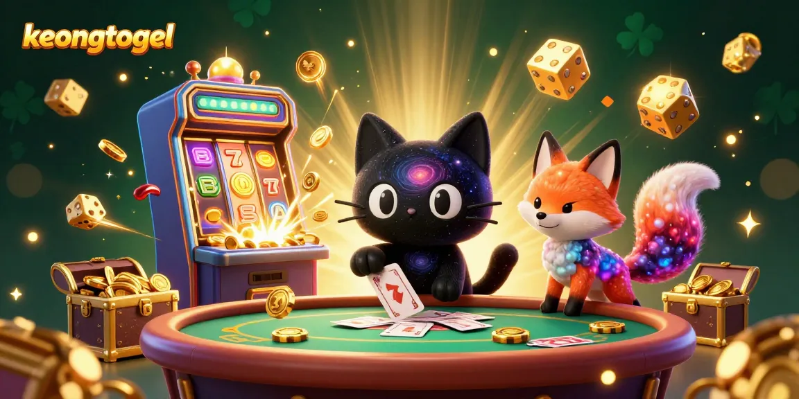 Spin and win at keongtogel with a vibrant casino scene featuring engaging characters and jackpot elements.