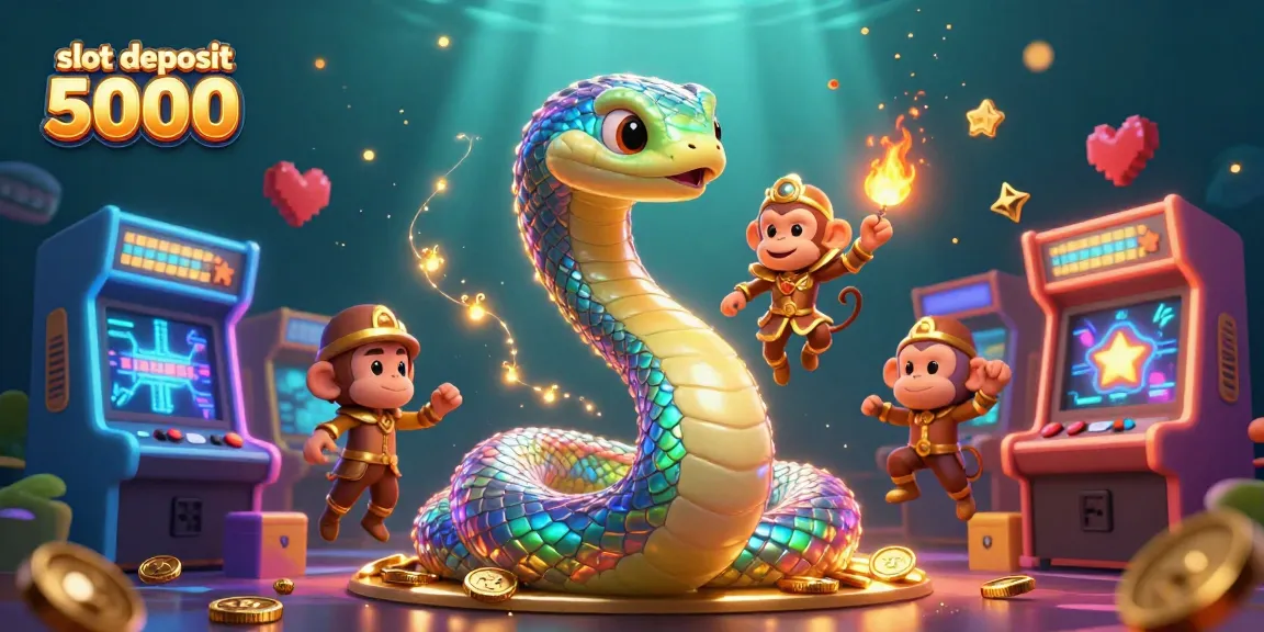 Engage with slot deposit 5000 adventure featuring vibrant colors and dynamic casino-themed visuals.