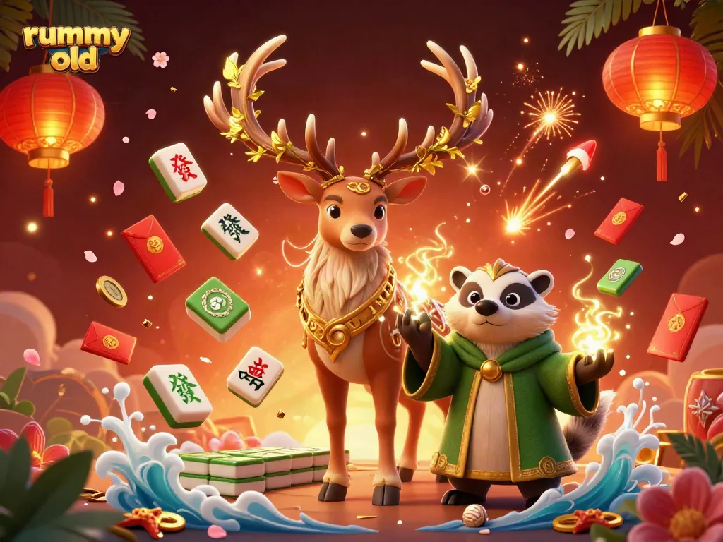 Experience vibrant rummy old action in this dynamic 3D illustration featuring a stag and badger.