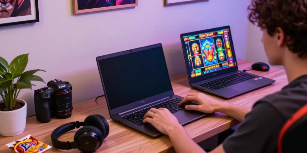 Engaging online slot gaming environment with vibrant graphics and accessories