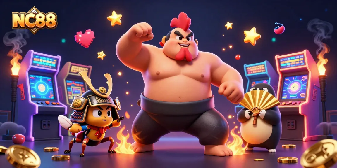 Explore thrilling gaming moments at NC88 with an exciting 3D cartoon casino scene.