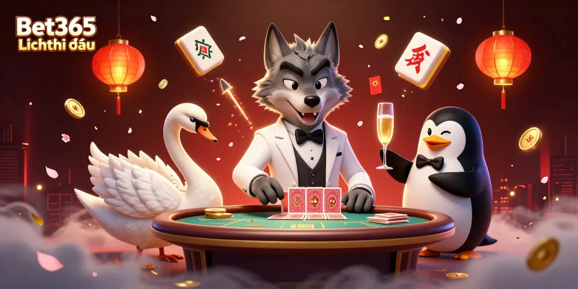 Experience the excitement of Bet365Lịchthiđấu with lively characters in an animated gambling scene.