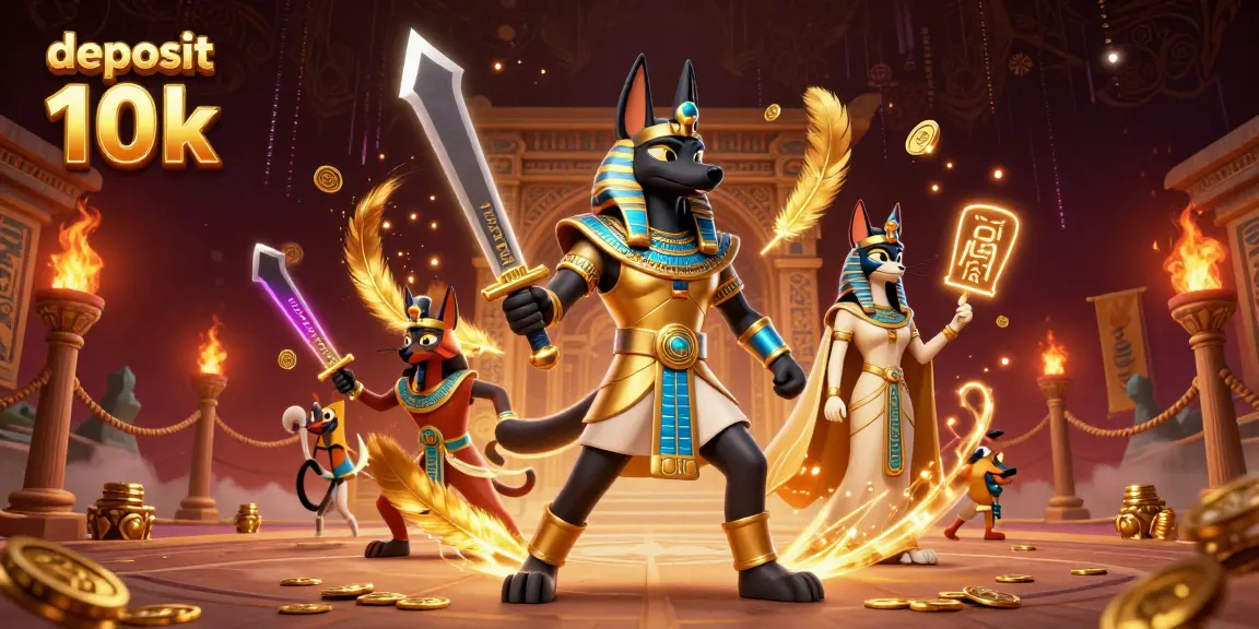 Rasakan permainan slot online dengan deposit 10k, Anubis dan Bastet membawa kesenangan.
