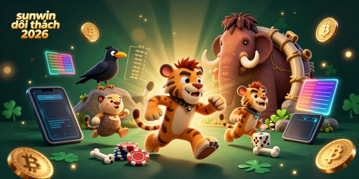 Experience dynamic fun with sunwin đổi thưởng 2026 in this vivid playful casino scene featuring animated characters.