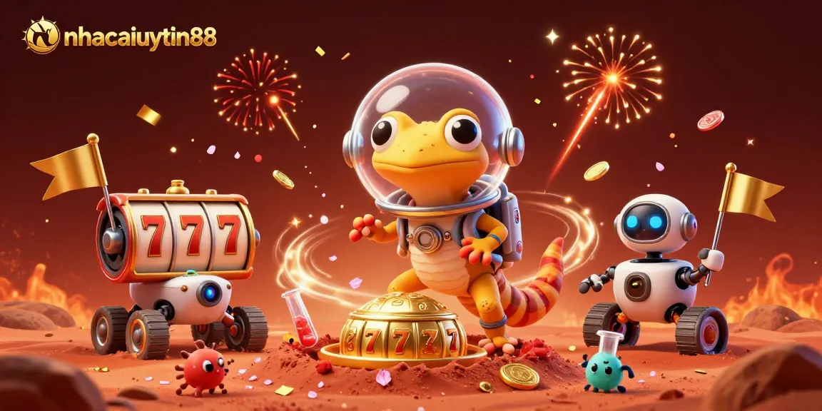 Experience thrilling gameplay at nhacaiuytin88 with dynamic slots and celebratory elements.