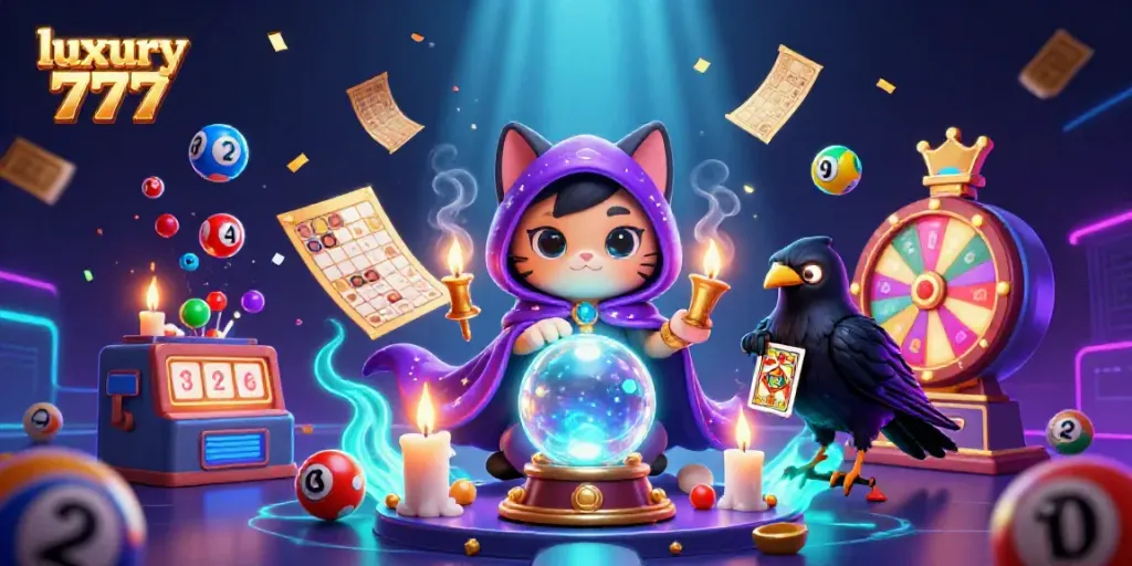 Experience thrilling gaming with luxury 777 featuring dynamic lottery elements and mystical characters.