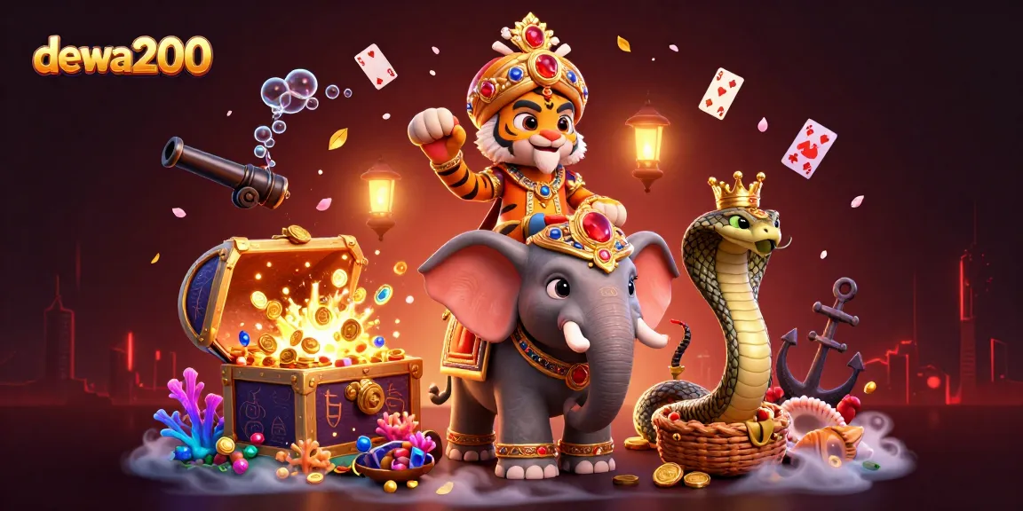 Menangkan dengan dewa200, ilustrasi kasino pesawat 3D penuh warna dan berenergi.