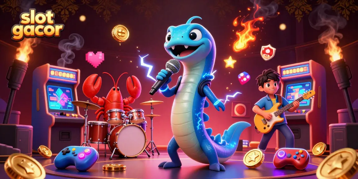 Experience thrilling slot gacor action in a vibrant underwater casino illustration featuring lively characters and engaging game elements.